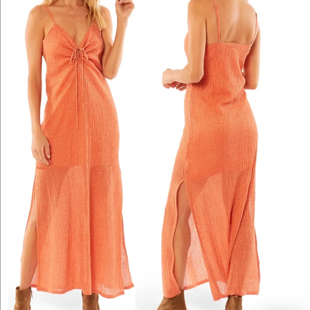 Amuse Society Down Four Drawstring MIDI Dress - Size Medium